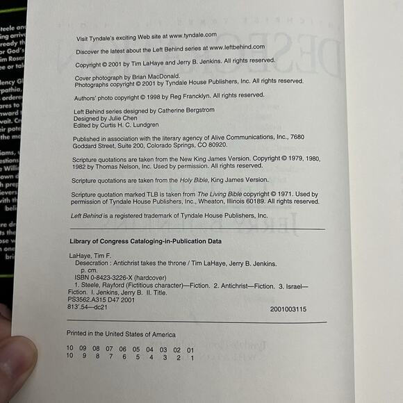 Left Behind Series Hardcover Book 9 Desecration Tim LaHaye and Jerry B Jenkins - Picture 4 of 7